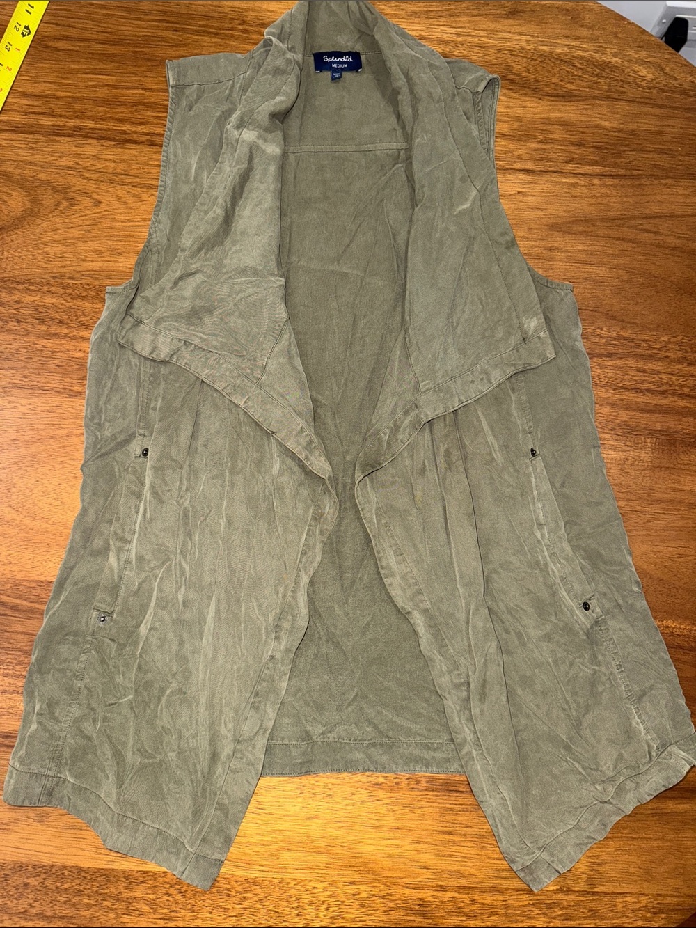 Splendid Olive Draped Sleeveless Vest